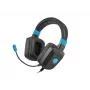 Laidinės žaidimų ausinės Fury NFU-1584 su lankstiniu mikrofonu, ausį apgaubiančios, 98 dB, 15–25000 Hz, 2 m laidas, USB ir 3,5 mm, mėlynos