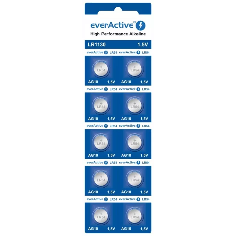 Mini šarminės baterijos everActive G10 LR1130 LR54 10 vnt.