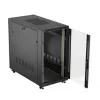 Spintelė stovui LANBERG FF01-6222-12B 22U 600x1200 mm juoda su stiklinėmis priekinėmis ir galinėmis durelėmis