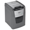 Popieriaus smulkintuvas REXEL Optimum AutoFeed+ 100X — 100 lapų automatinis padavimas, 4 x 28 mm kryžminis pjovimas, 34 L dėžė, aliuminis