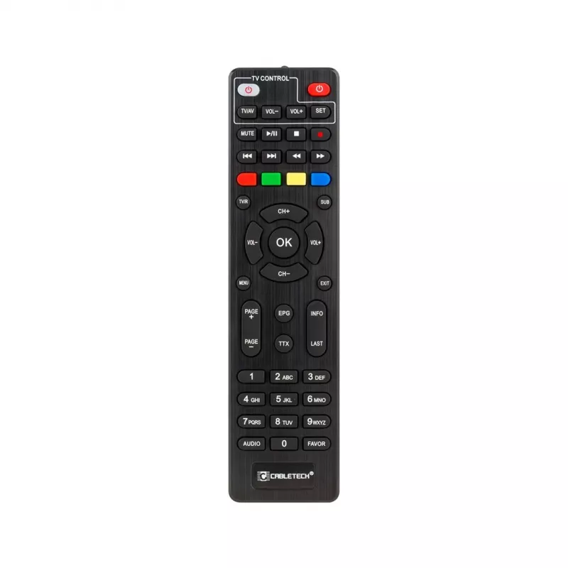 Skaitmeninės TV imtuvas Cabletech URZ0336C DVB-T/T2 H.265 anteninis tiuneris, 470–862 MHz, 1 tiuneris, HDMI, USB, SCART