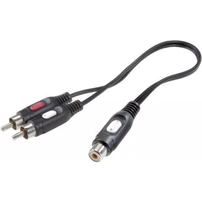SpeaKa Professional RCA garso Y adapteris [2x RCA kištukas - 1x RCA lizdas] juodas (SP-7869924)