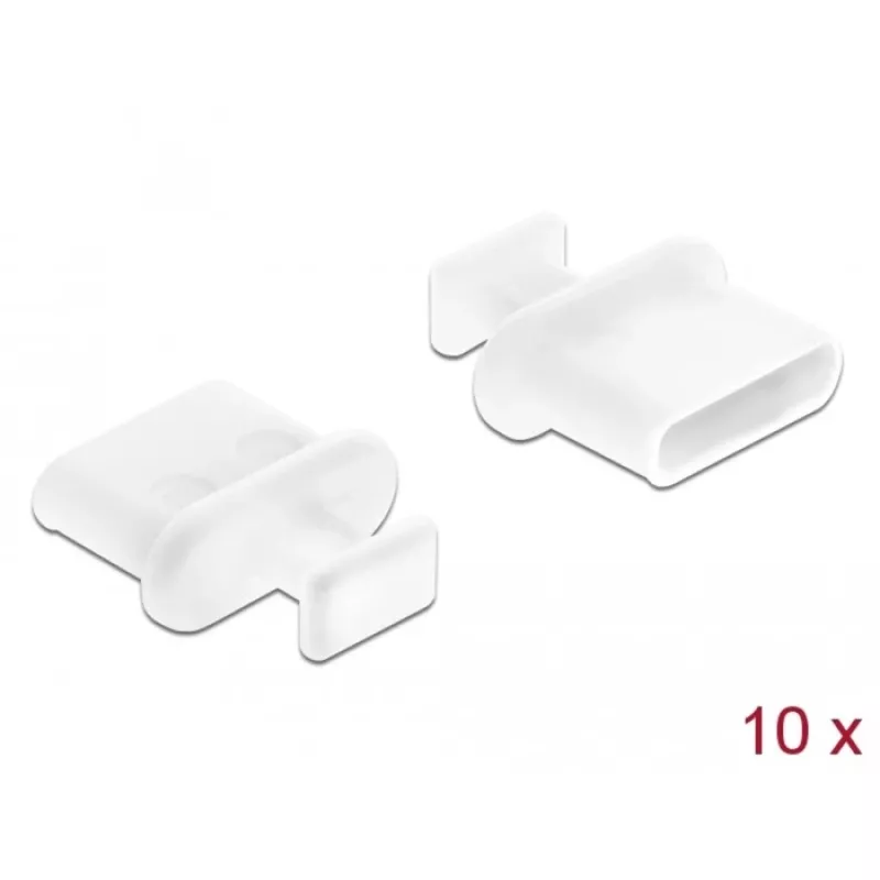 Dulkių dangtelis USB Type-C DeLOCK 64094 baltas 10 vnt.