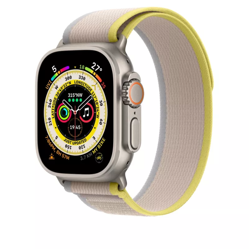 Apple MQEG3ZM/A juostelė smėlio/geltona nailoninė išmaniajam laikrodžiui 130–180 mm