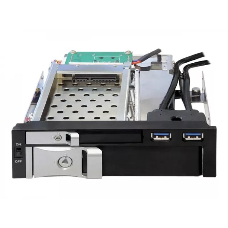 DeLOCK 5,25 mobilus dėklas 1 x 2,5 + 1 x 3,5 SATA HDD + 2 x USB3.0 prievadams - mobilus atminties dėklas - 6,4 cm, 8,9 cm (2.5, 8,90cm (3.5)) (47209)