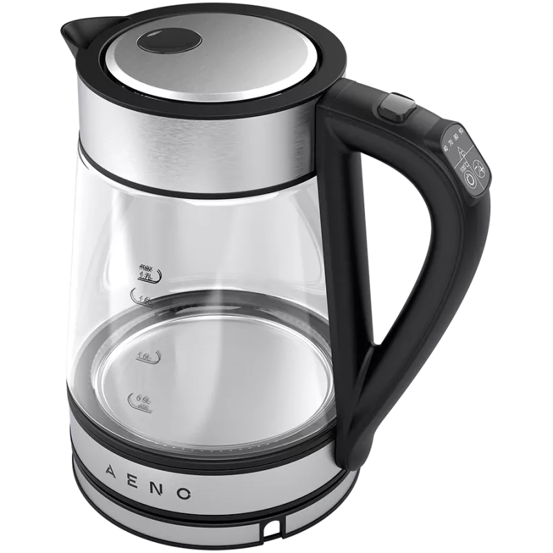 AENO EK1S elektrinis virdulys 1,7 L 2200 W juodas, sidabrinis, permatomas