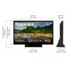 Televizorius Toshiba 24WV3F63DG 24 colių LED ekranas HD raiška
