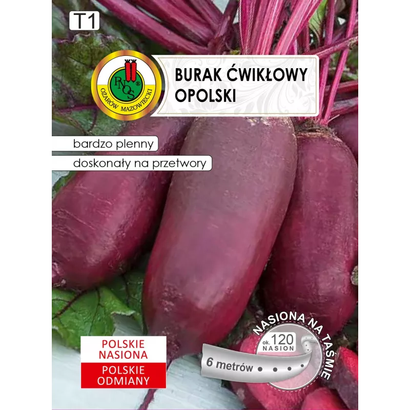 Sėklų juosta — Apte burokėlių (raudonųjų) Opolski cilindriniai, 6 m ritinys, paruošta sėjai