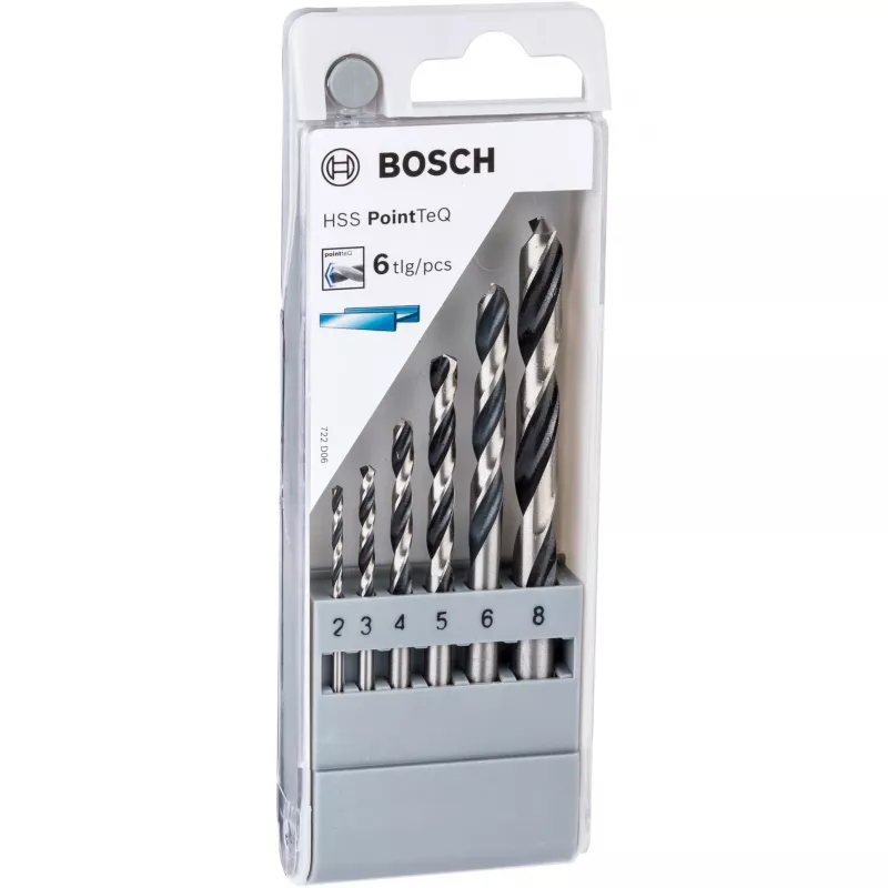 Bosch HSS Twist Drill Bit PointTeQ rinkiniai, grąžtas, sukamasis grąžtas, 8 mm, 117 mm, Metalui, 7,5 cm