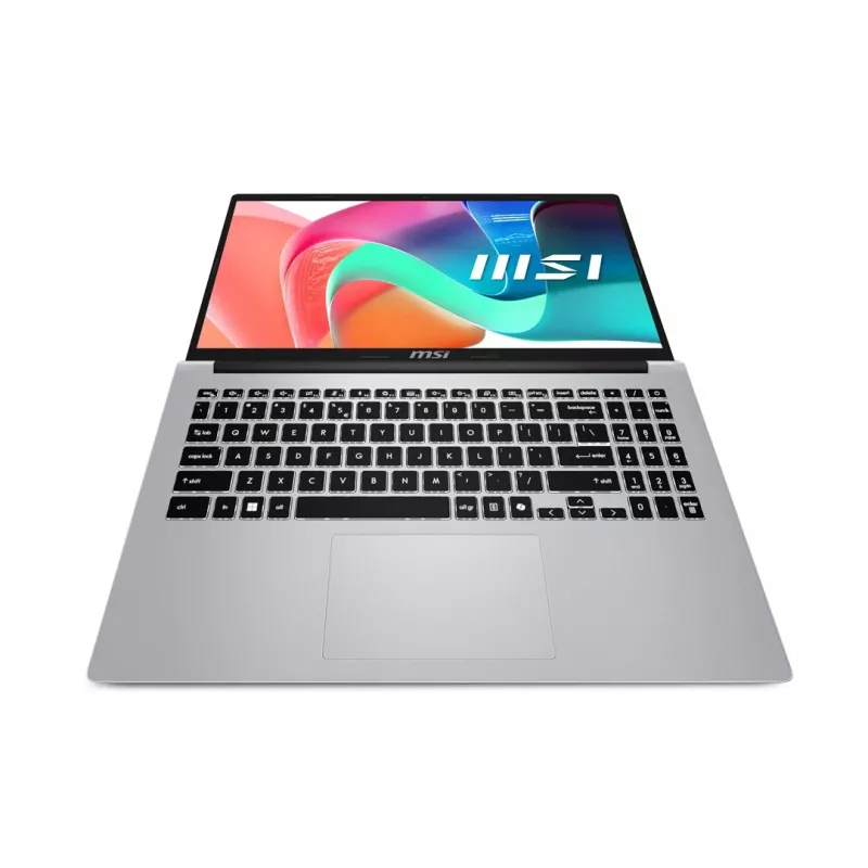 MSI Modern 15 F13MG-088PL Intel® Core™ i7 i7-1355U nešiojamas kompiuteris 39,6 cm (15,6 inch) Full HD 16 GB DDR4-SDRAM 512 GB SSD Wi-Fi 6E (802.11ax) Windows 11 Pro sidabrinis