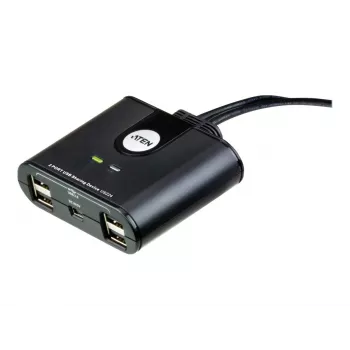 USB 2.0 2 prievadų periferinių įrenginių dalijimosi įrenginys ATEN US224AT — USB Type-A, 1,8 m kabelis, juodas