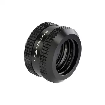 Barrow kietojo vamzdelio jungtis 16 mm G1/4 colio — tiesi juoda suspaudimo jungtis, skirta 16 mm standžiam vamzdynui
