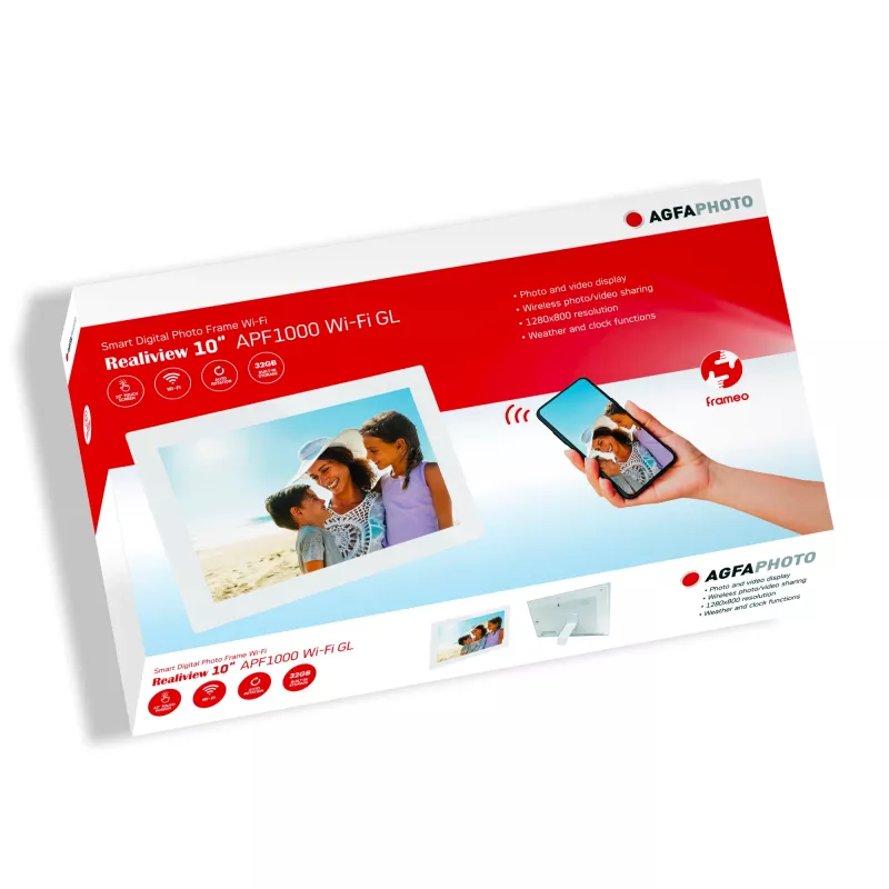 Agfa Photo APF1000 Wi-Fi Glass Digital Photo Frame 10 Balta