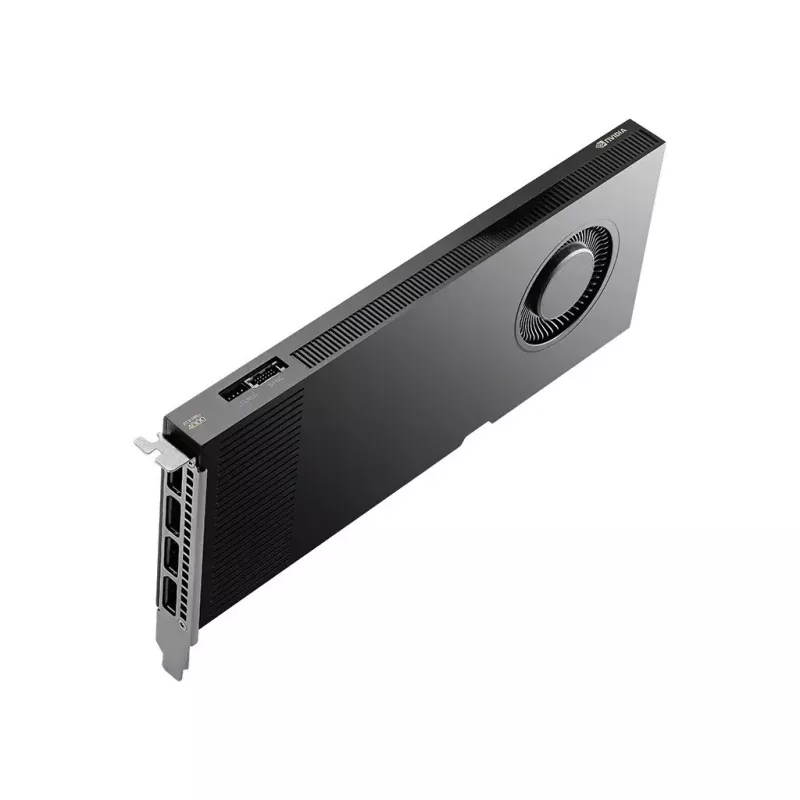 PNY RTX PRO 4000 Blackwell, 24 GB GDDR7 ECC 192 bit, 140 W, PCI Express 5.0 x16, 4 x DisplayPort 2.1, ATX laikiklis, 1x CEM5 16 kontaktų maitinimo laidas, FHML vieno lizdo, maža dėžutė