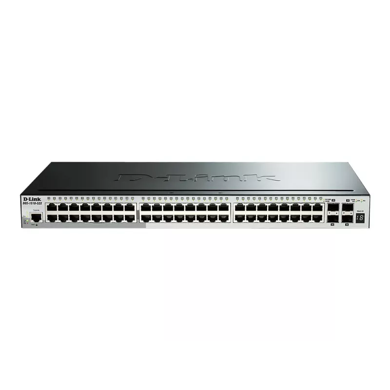 D-Link 52 prievadų „Gigabit“ sudedamas išmanusis valdomas jungiklis su 4 x 10G SFP+