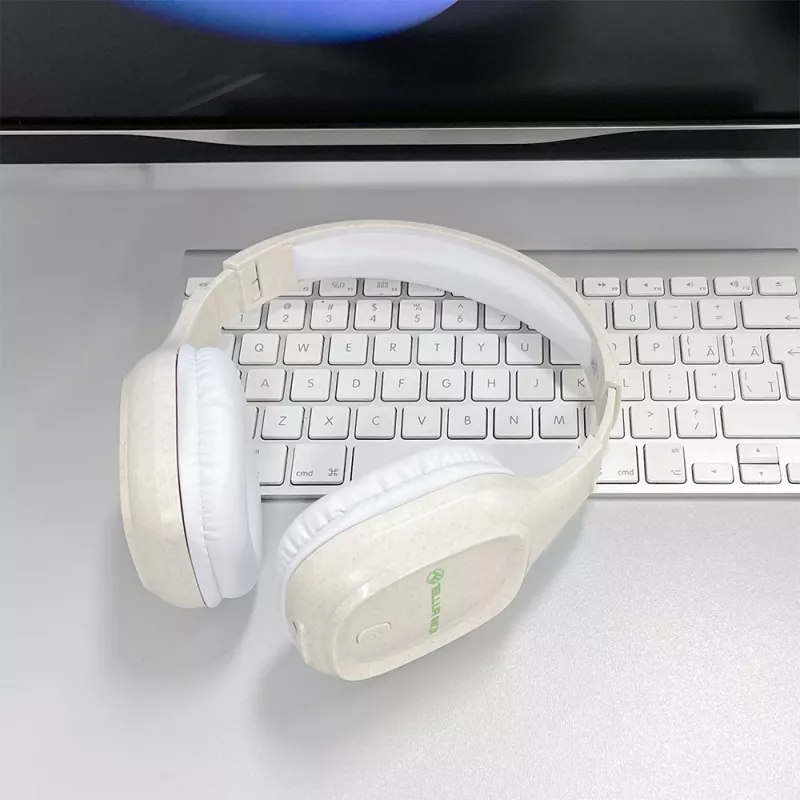Ausinės Tellur Green Bluetooth ant ausies Pulse sulankstomos kreminės TLL511441