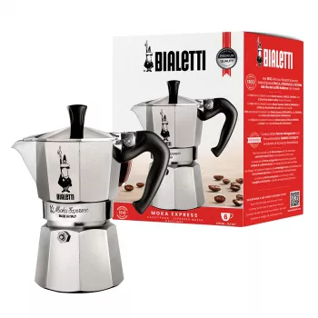 Bialetti Moka Express kavinukas 0,3 L aliuminis, juodas