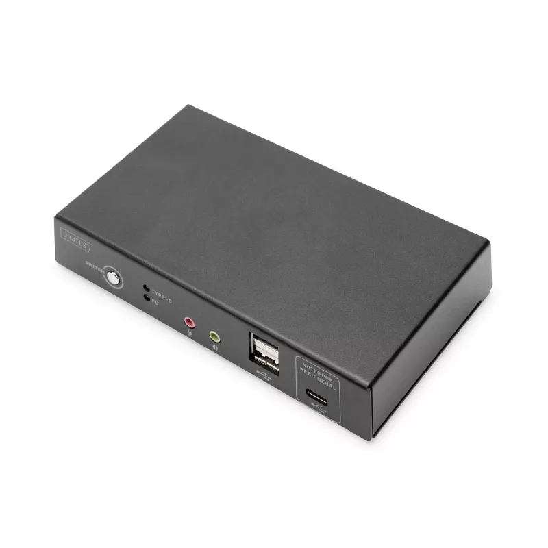 DIGITUS DS-12901 - KVM-/Garso/USB-jungiklis - 4K 30 Hz, USB-C/USB/HDMI įvestis, HDMI išvestis, Tinklas