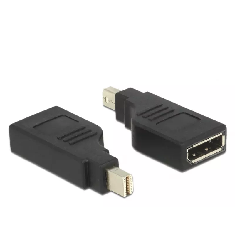 Delock adapteris mini DisplayPort 1.2 kištukas > DisplayPort lizdas 4K 90° pasuktas - DisplayPort adapteris - Mini DisplayPort (M) kampuotas į DisplayPort (W) kampuotas - juoda (65626)