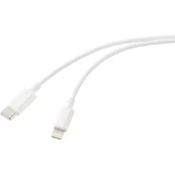 Renkforce USB kabelis USB 2.0 USB-C® kištukas, Apple Lightning kištukas 1,00 m baltas (matinis) RF-5724078 (RF-5724078)