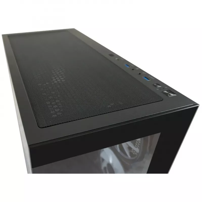 LC-Power Enclosure MidiTower 715B juodas USB3.2/Audio be maitinimo šaltinio SEAMLESS_X (LC-715B-ON)
