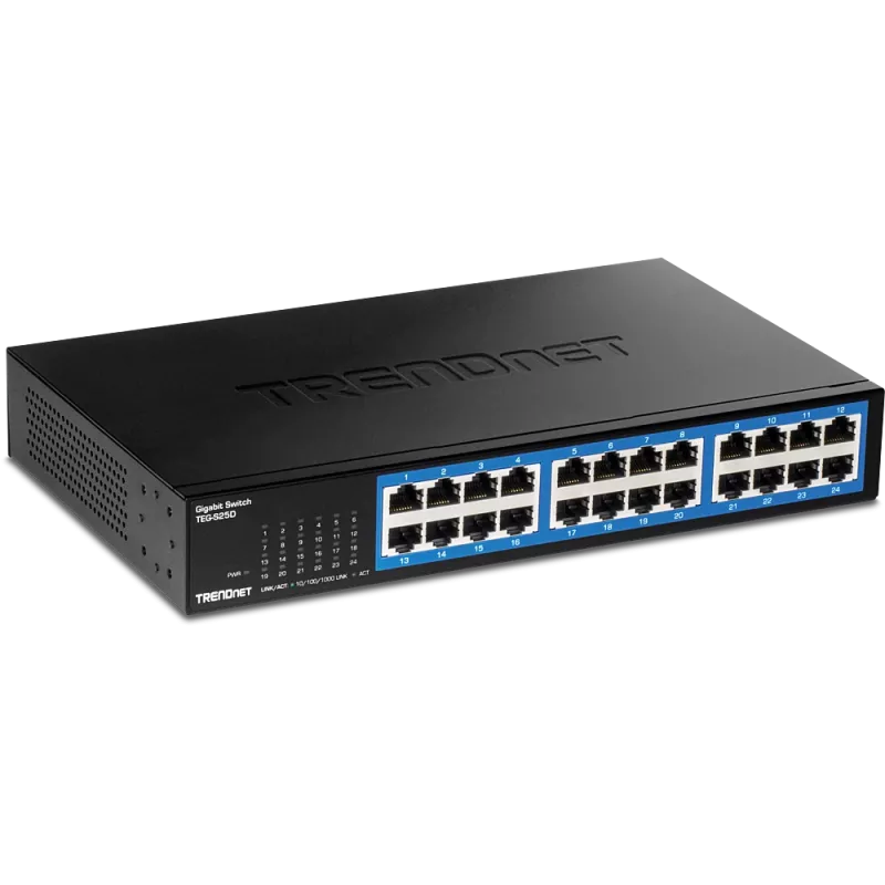 TRENDnet TEG S25D - Switch - 24 x 10/100/1000 - Desktop, rack-mountable - TAA-Compliant (TEG-S25D)