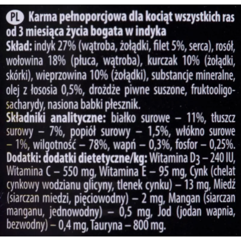 Dolina Noteci Premium Junior rich in turkey šlapias maistas katėms 400 g