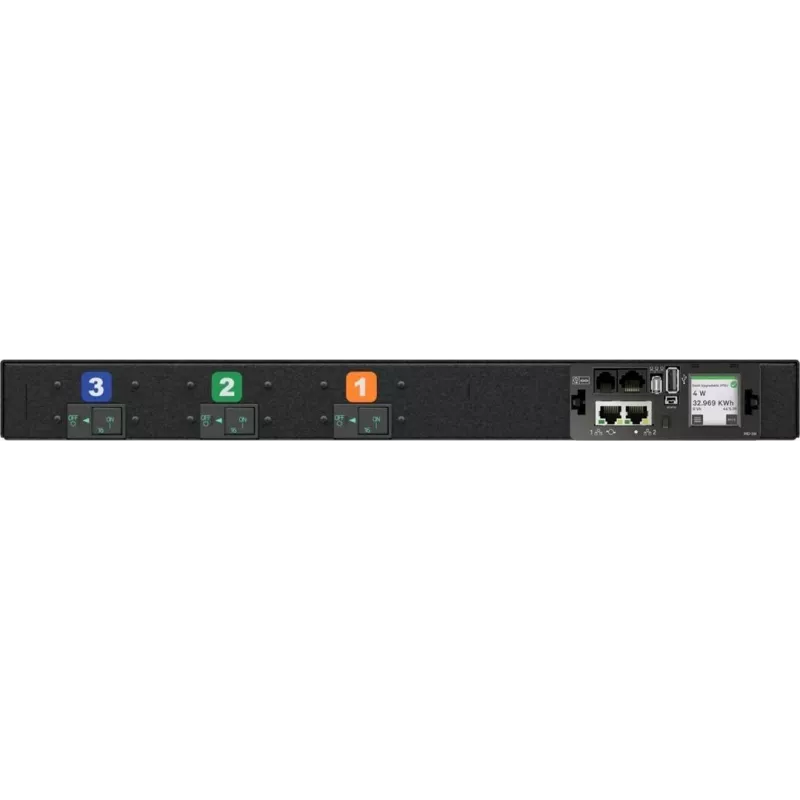 Vertiv Geist Rack PDU, Monitored (Unit Level), EC, 1U, UPDU rating 3ph | 16A | 230/415V, combi outlets (12)C13 or C19 (VP4UU1A0)