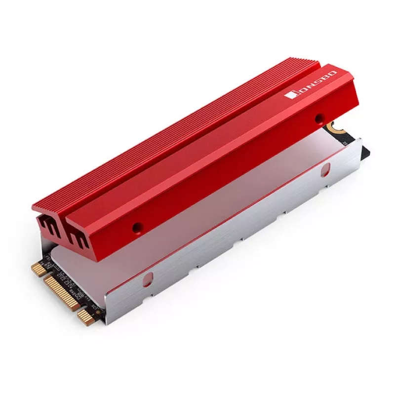M.2 SSD aušintuvas Jonsbo M.2-6 RED 2280 pasyvus radiatorius 2280 NVMe/SATA diskams