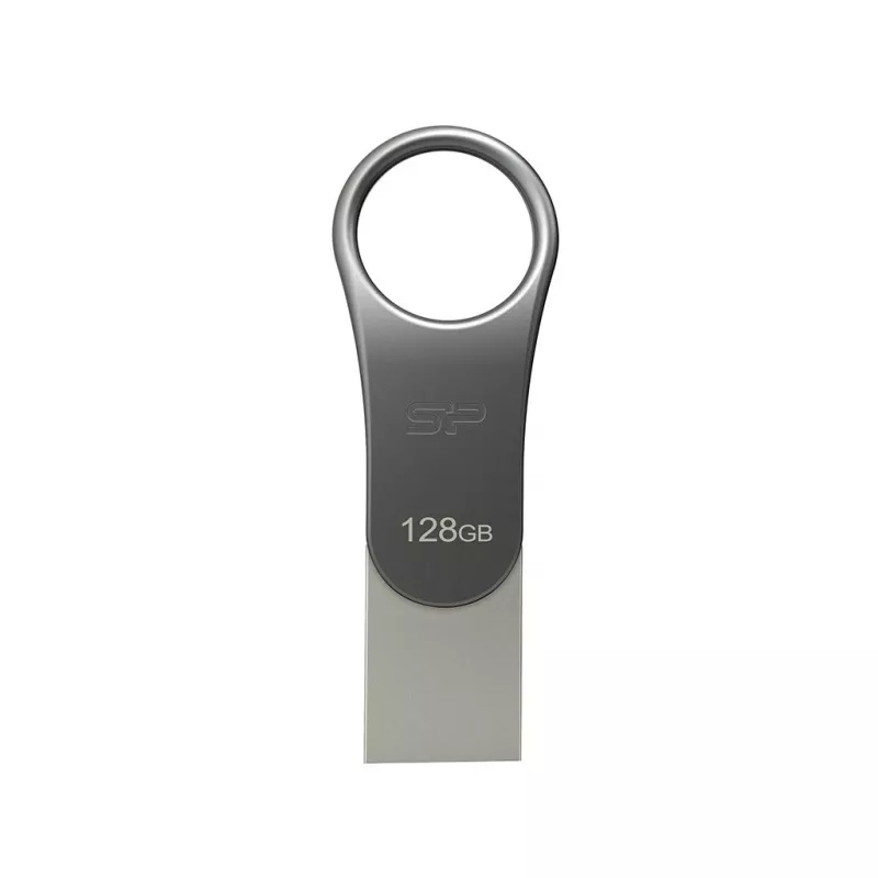USB atmintinė Silicon Power C80 128 GB USB 3.2 Gen 1 (Type-A / Type-C) titano
