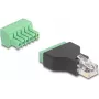 DeLOCK 66590 jungčių adapteris RJ12 6 kontaktų gnybtų blokas juoda, žalia