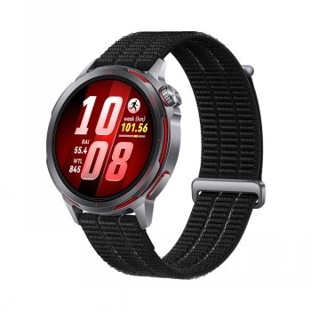 Išmanusis laikrodis HUAWEI GT Runner 2 — 1,32 colio (3,35 cm) AMOLED 466×466, titano korpusas, GPS, fluoroelastomerinis juodas dirželis