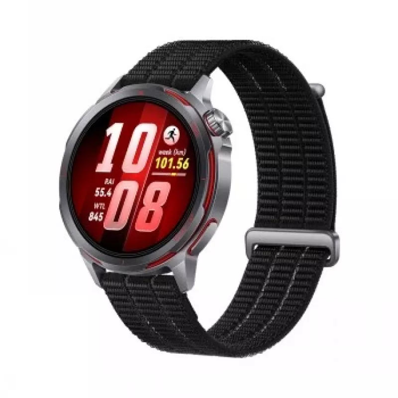 Išmanusis laikrodis HUAWEI GT Runner 2 — 1,32 colio (3,35 cm) AMOLED 466×466, titano korpusas, GPS, fluoroelastomerinis juodas dirželis