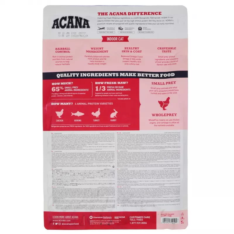 ACANA Indoor Entrée - sausas kačių maistas - 1,8 kg