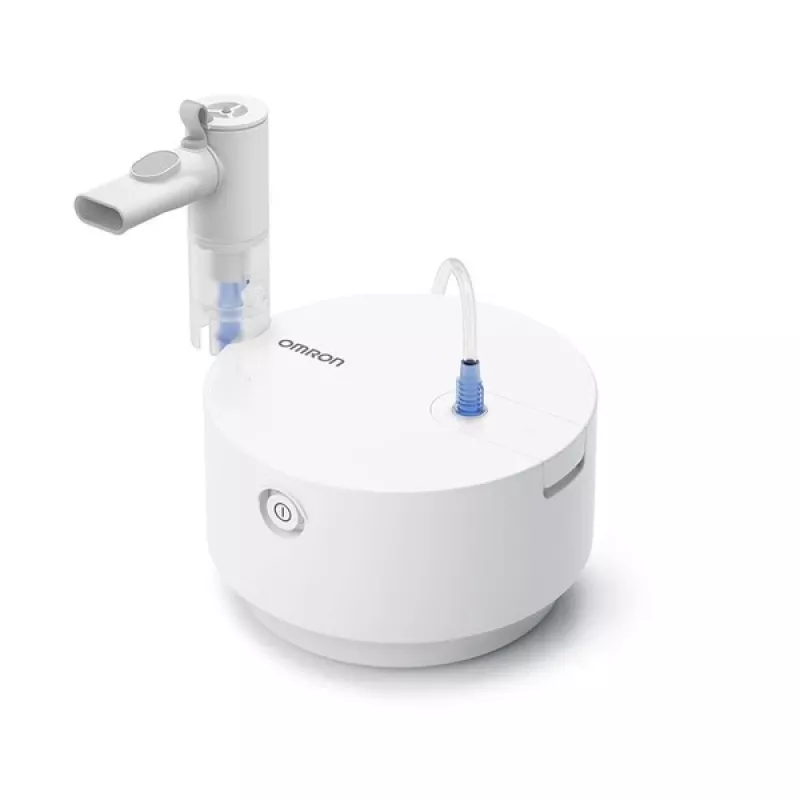 Stalinis purkštuvas Omron C28P su 10 ml/min talpa, 2,65 µm dalelių dydžiu, baltas, matmenys 265×195×143 mm