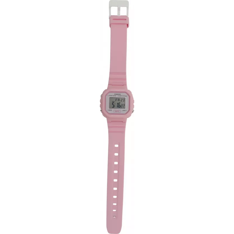Rankinis laikrodis CASIO LA-20WH-4A1EF — moteriškas analoginis skaitmeninis laikrodis, rožinis