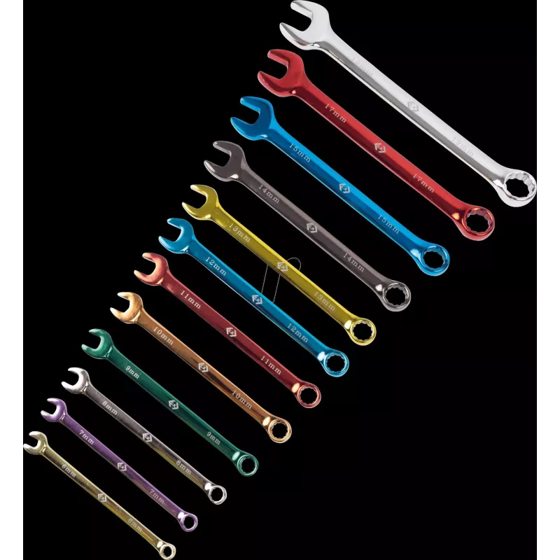 Žiedinių veržliarakčių rinkinys c.k tools T436M12ST — 12 vnt., dydžiai 6–19 mm