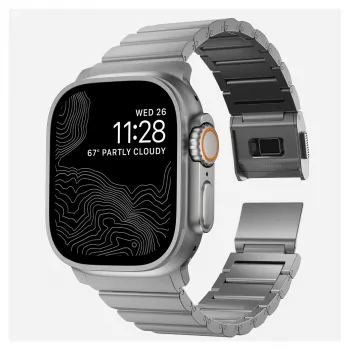 NOMAD Titanium Band for Apple Watch 46mm/49mm Sidabrinė