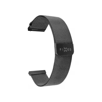 Laikrodžio dirželis FIXED Mesh Strap FIXMEST-18MM-BK 18 mm juodas metalinis tinklelis su greito atsegimo mechanizmu