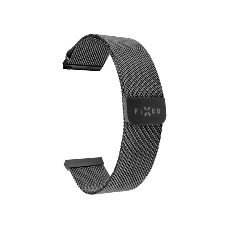 Laikrodžio dirželis FIXED Mesh Strap FIXMEST-18MM-BK 18 mm juodas metalinis tinklelis su greito atsegimo mechanizmu