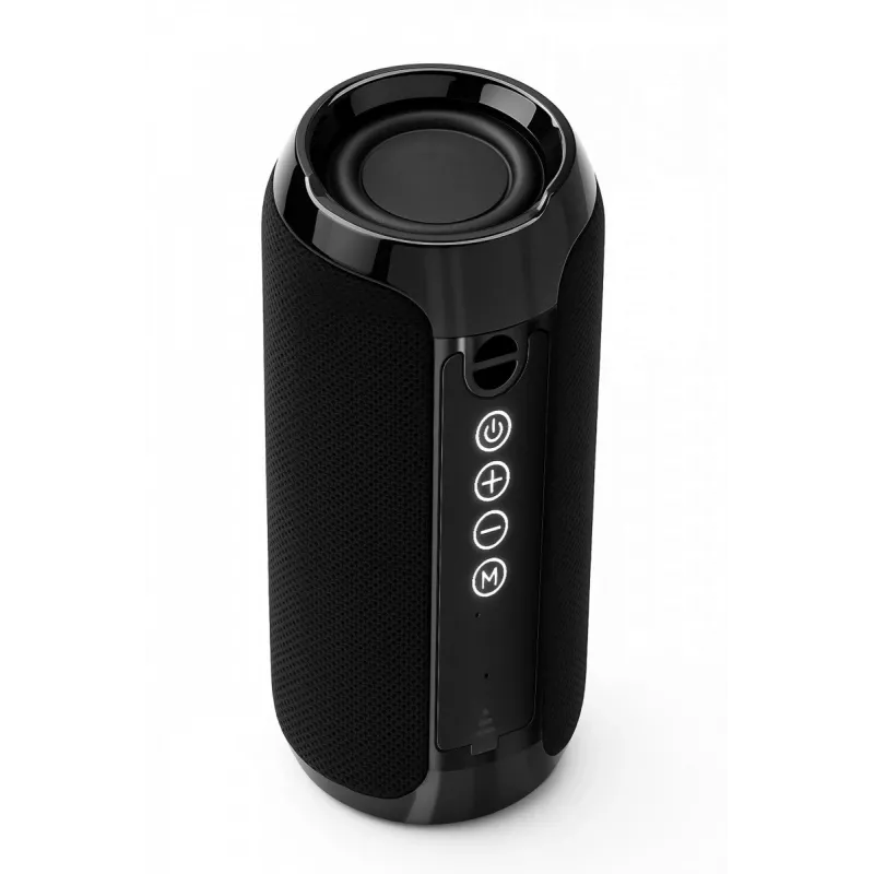 Nešiojamas „Bluetooth“ stereofoninis garsiakalbis SQUEAK SQ1008 — 14 W RMS, „Bluetooth 5.3“, 1200 mAh, IPX4, FM, LED, AUX, USB