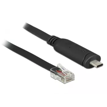 DeLock - serijinis adapteris - USB-C - RS-232 x 1 - juodas (63912)