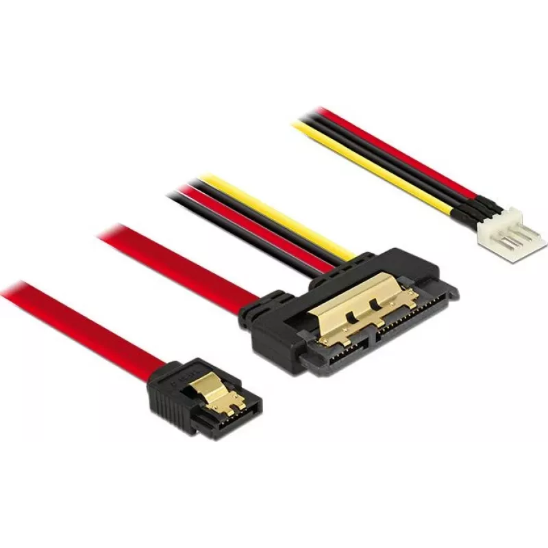 SATA kabelis DeLOCK 85232 0,3 m SATA 7 kontaktų + Molex 4 kontaktų SATA 22 kontaktų Juodas