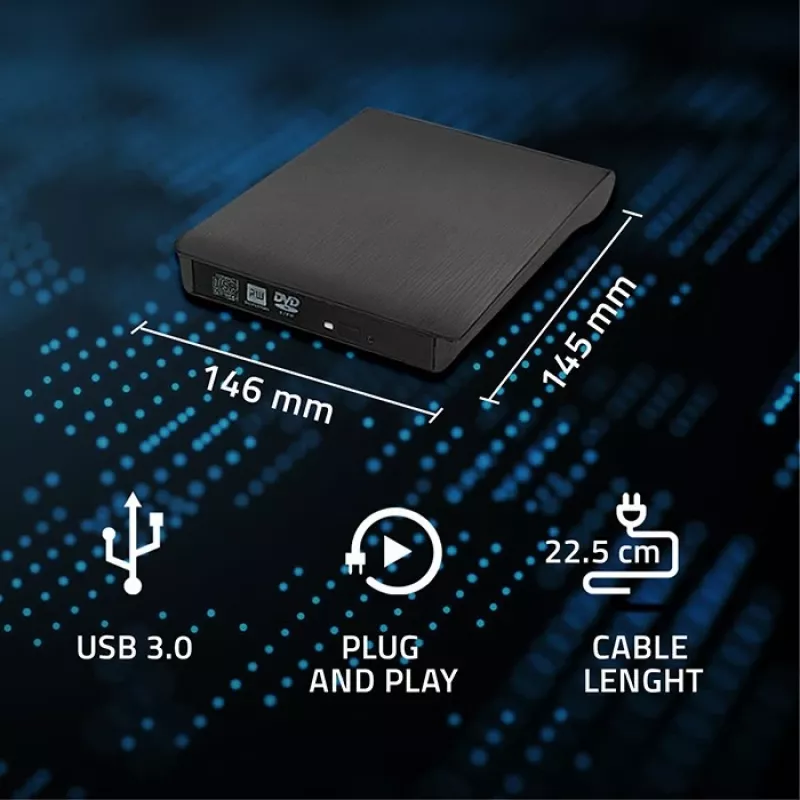 Optinio įrenginio dėklas CD/DVD SATA, USB3.0 9,5 mm