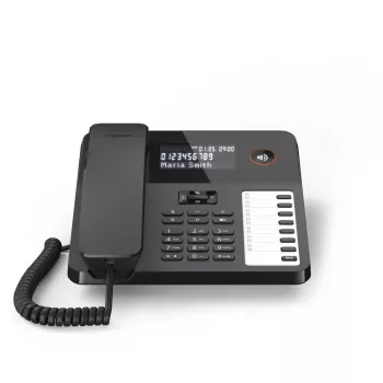 Laidinis stalinis telefonas Gigaset DESK 600 Juoda — laidinis stacionarus telefonas su skambinimo funkcija
