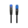 Tinklo kabelis LANBERG PCF6A-10CC-0100-BK — Cat6a S/FTP, 1 m, RJ-45, juodas