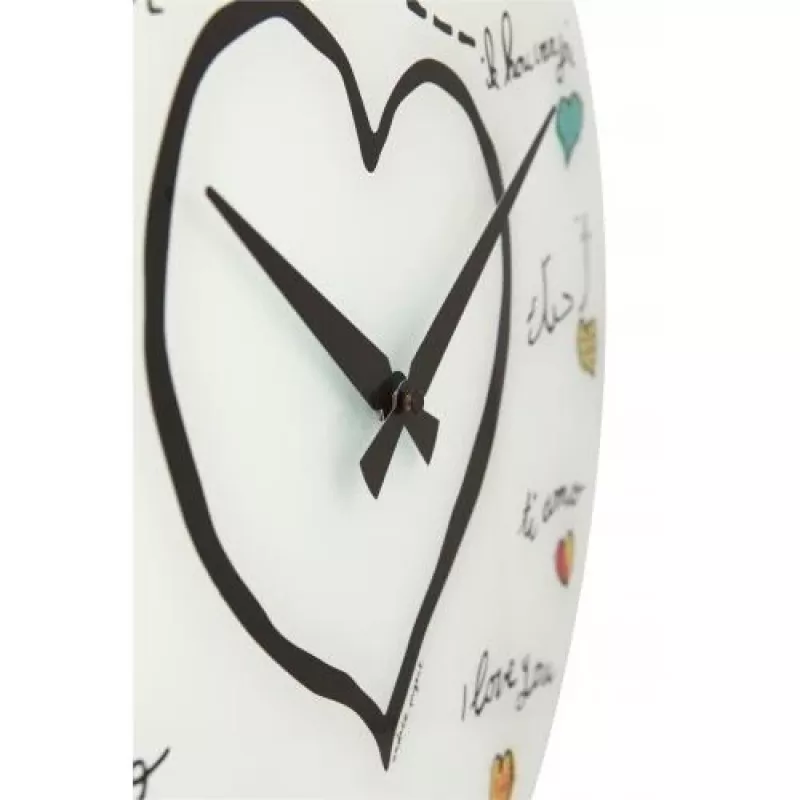 NeXtime klok 8030 Loving You, Ø43 cm, Sieninis, Balta / Įvairiaspalvis