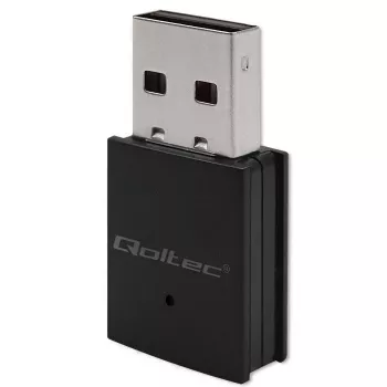 Belaidis mini USB Wi‑Fi adapteris QOLTEC 57007 — Vienos juostos 2,4 GHz, iki 150 Mbps, vidinė antena