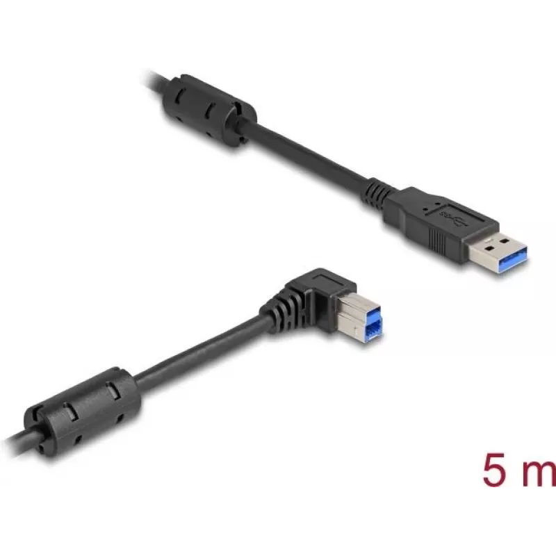 DeLOCK USB kabelis Type-A kištukas į Type-B kištuką 90° kampuotas dešinėn 5 m