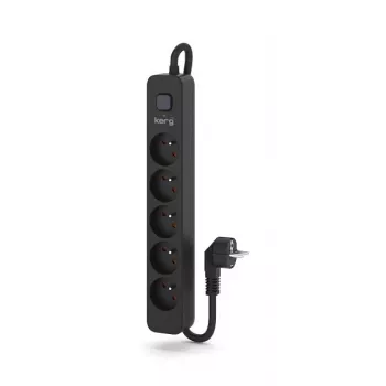 Maitinimo lizdas Kerg M02517 — 5 lizdai, 16 A, 3 m laidas, įžemintas, plastikinis, 3680 W